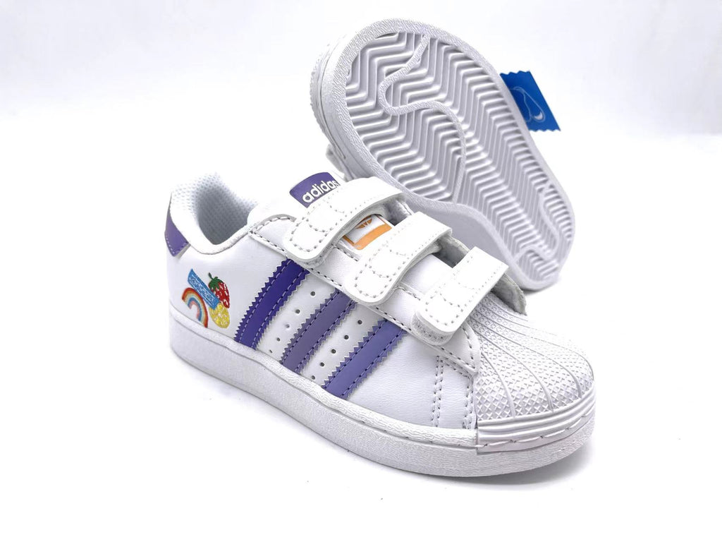 Adidas classic shell toe children's shoes" white, purple"