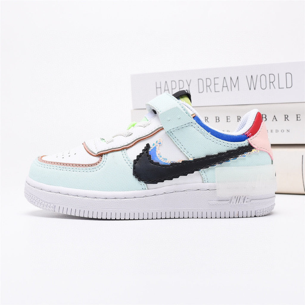 Air Force Macaron Velcro " white, sky blue"