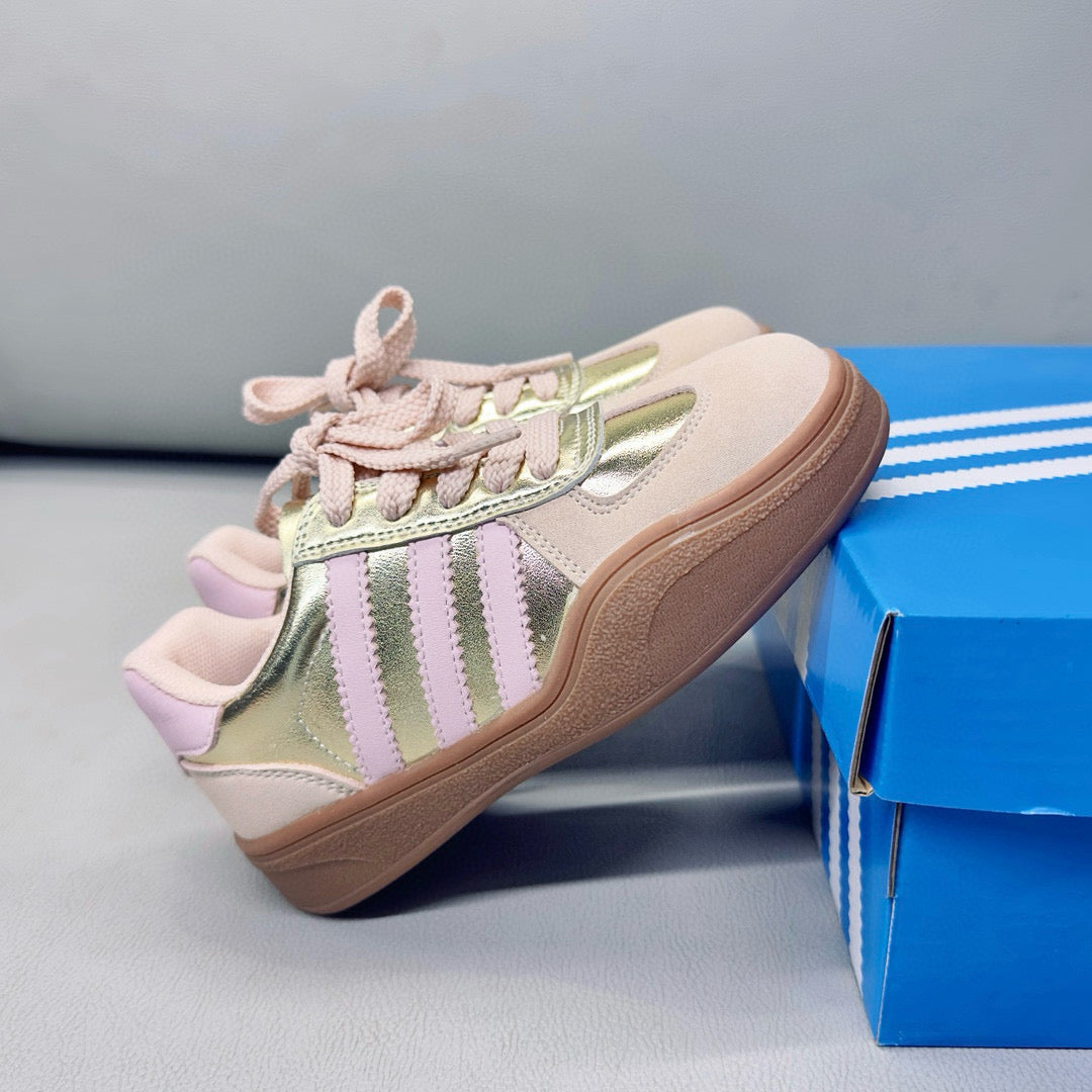 Adidas third generation children's German training shoes" pink, silver"