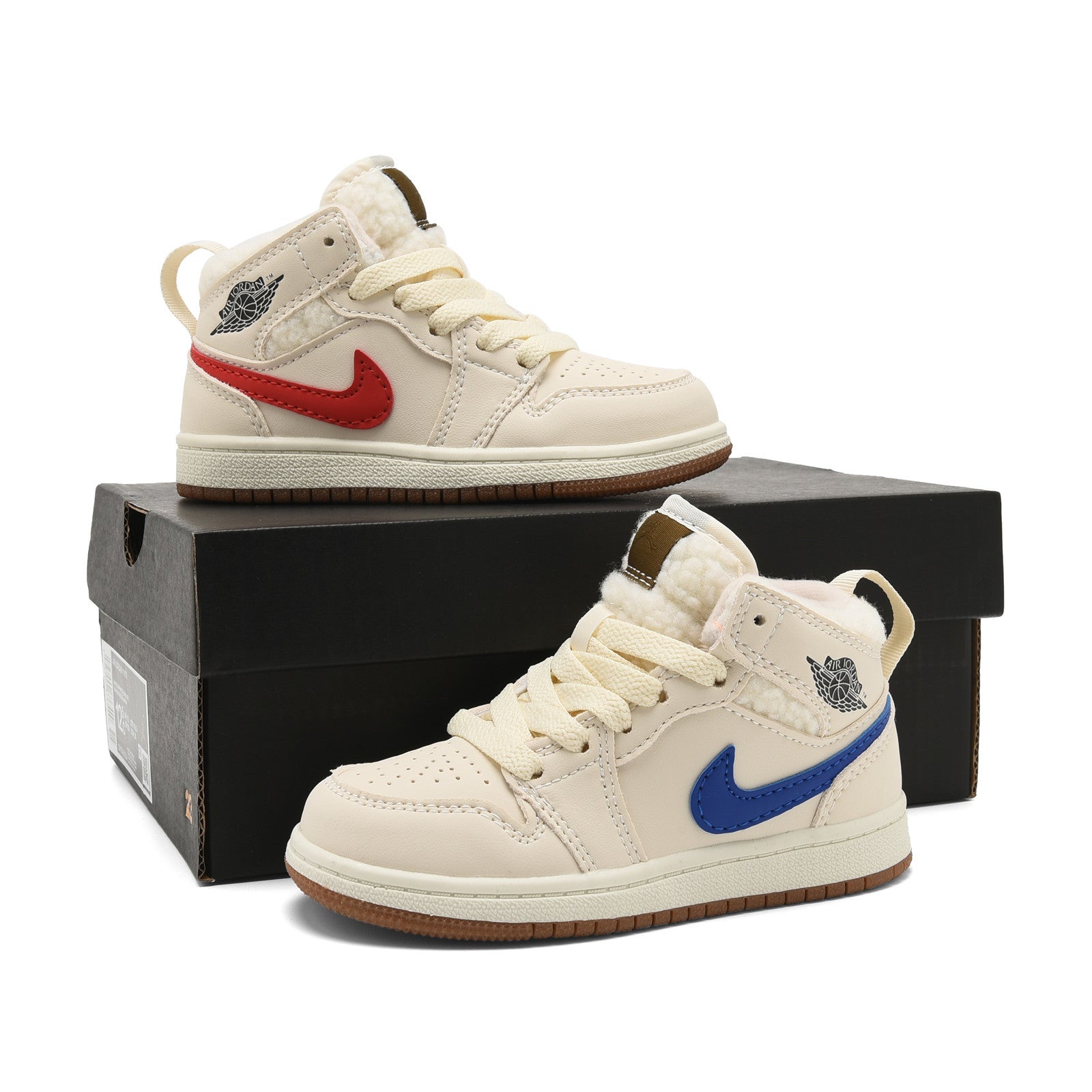 AJ-127" cream, neon green, blue"