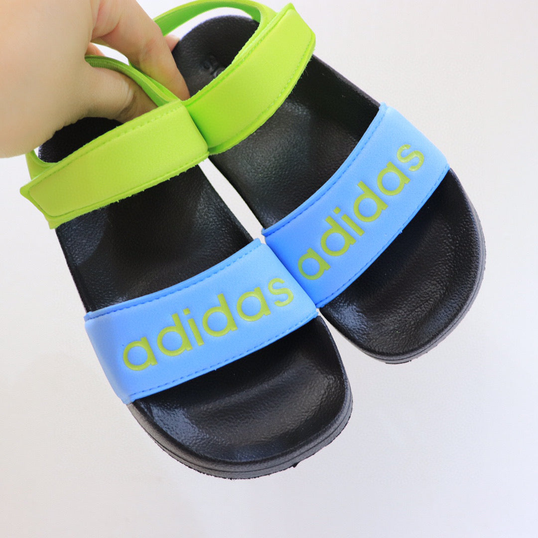 Adidas Candy Velcro Sandals" black, green, blue"