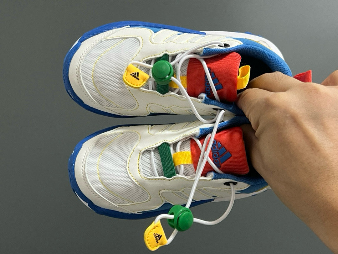 Adidas new elastic buckle children's shoes" white, blue"