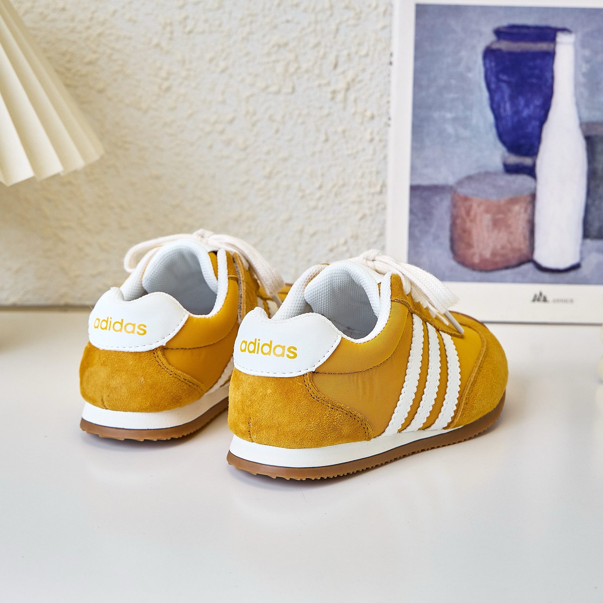 Adidas Agande training shoes" mustard yellow, white"