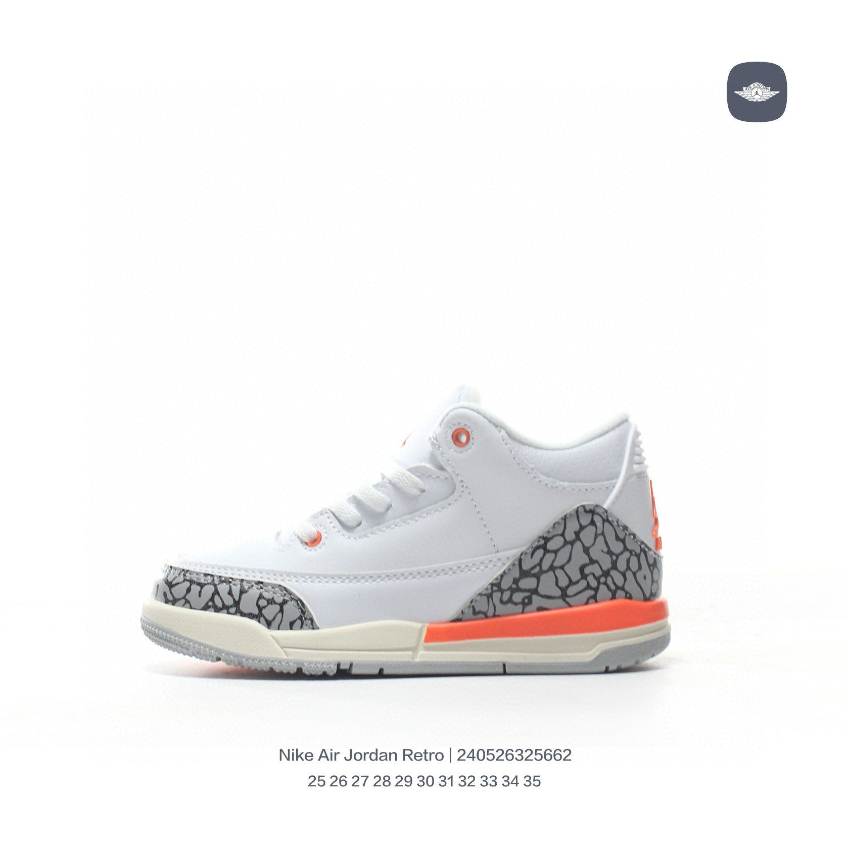 Joe 3" white, cream, orange"