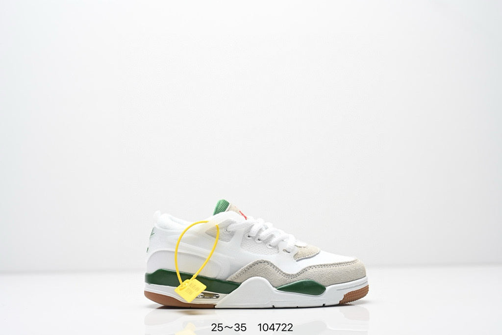 Jordan 4 low-top air cushion basketball shoes" white, green"