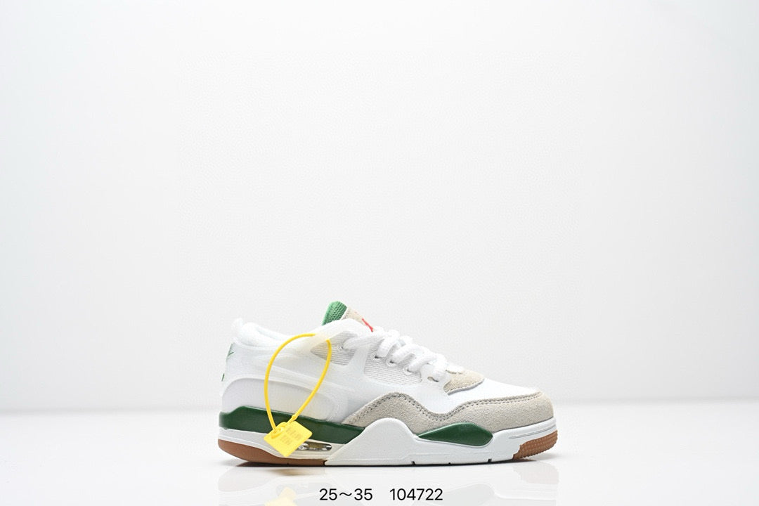 Jordan 4 low-top air cushion basketball shoes" white, green"