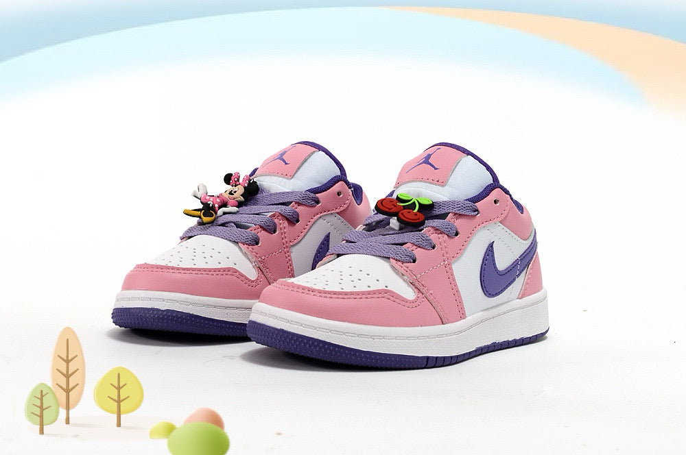 Jordan low-top first generation cartoon children's shoes" white, pink"