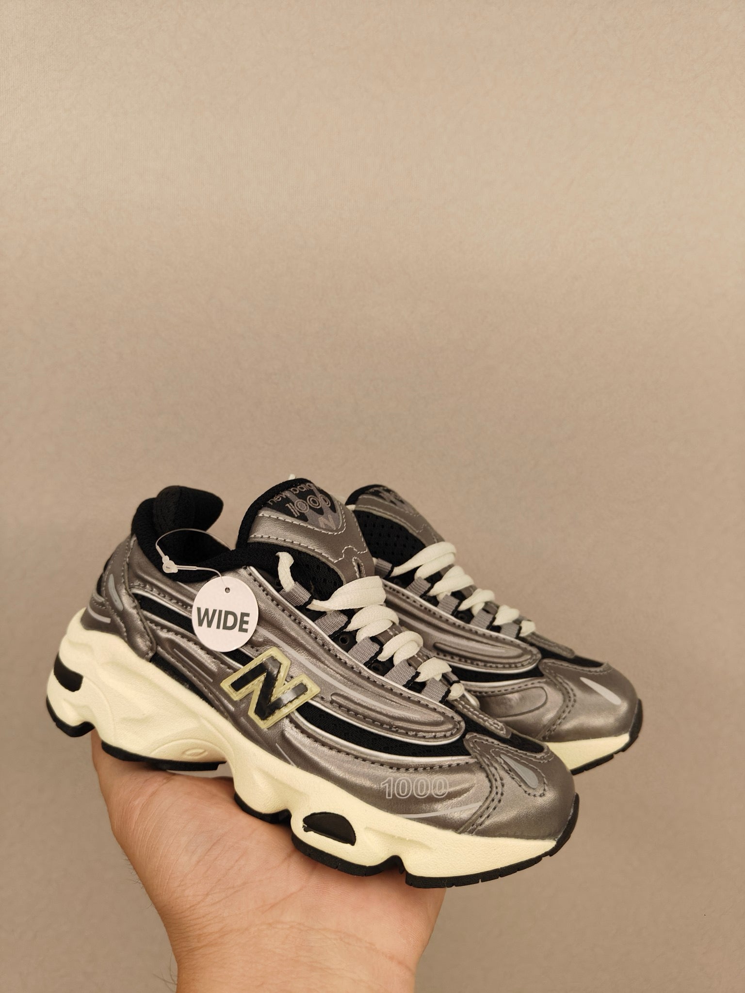 NB1000 lace-up children's shoes" silver"