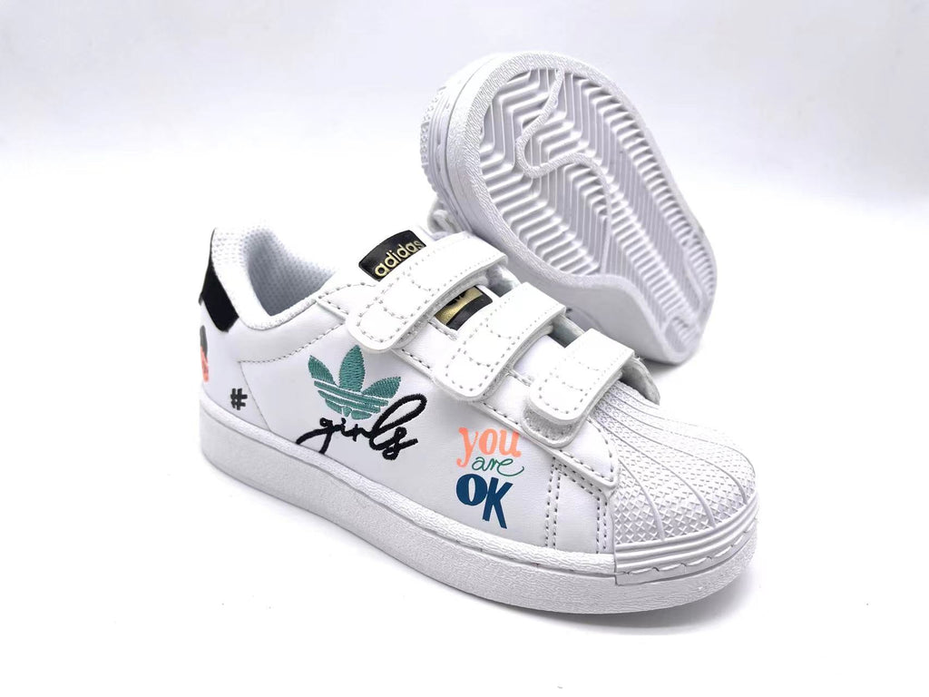 Adidas classic shell toe children's shoes" white"