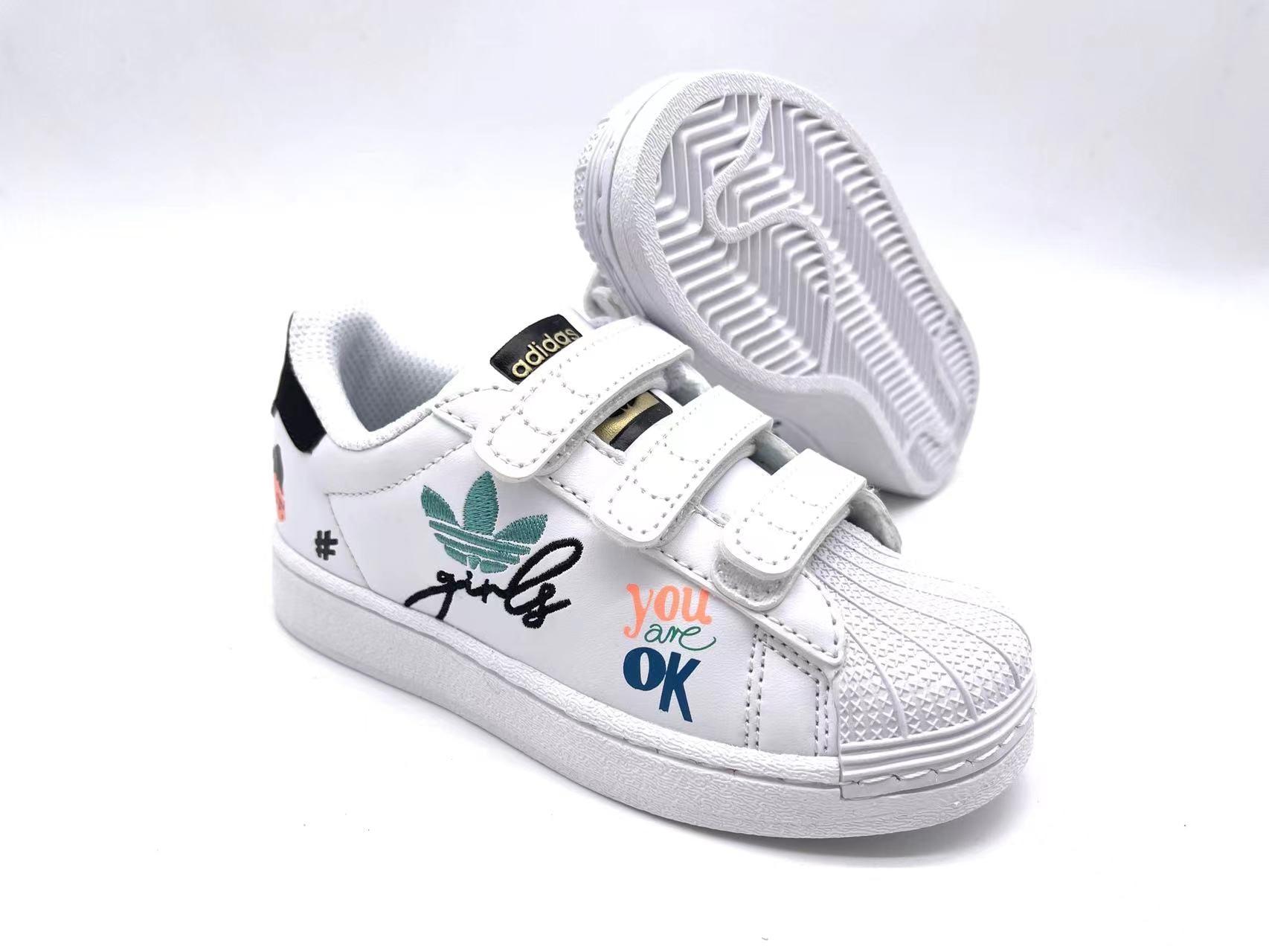 Adidas classic shell toe children's shoes" white"