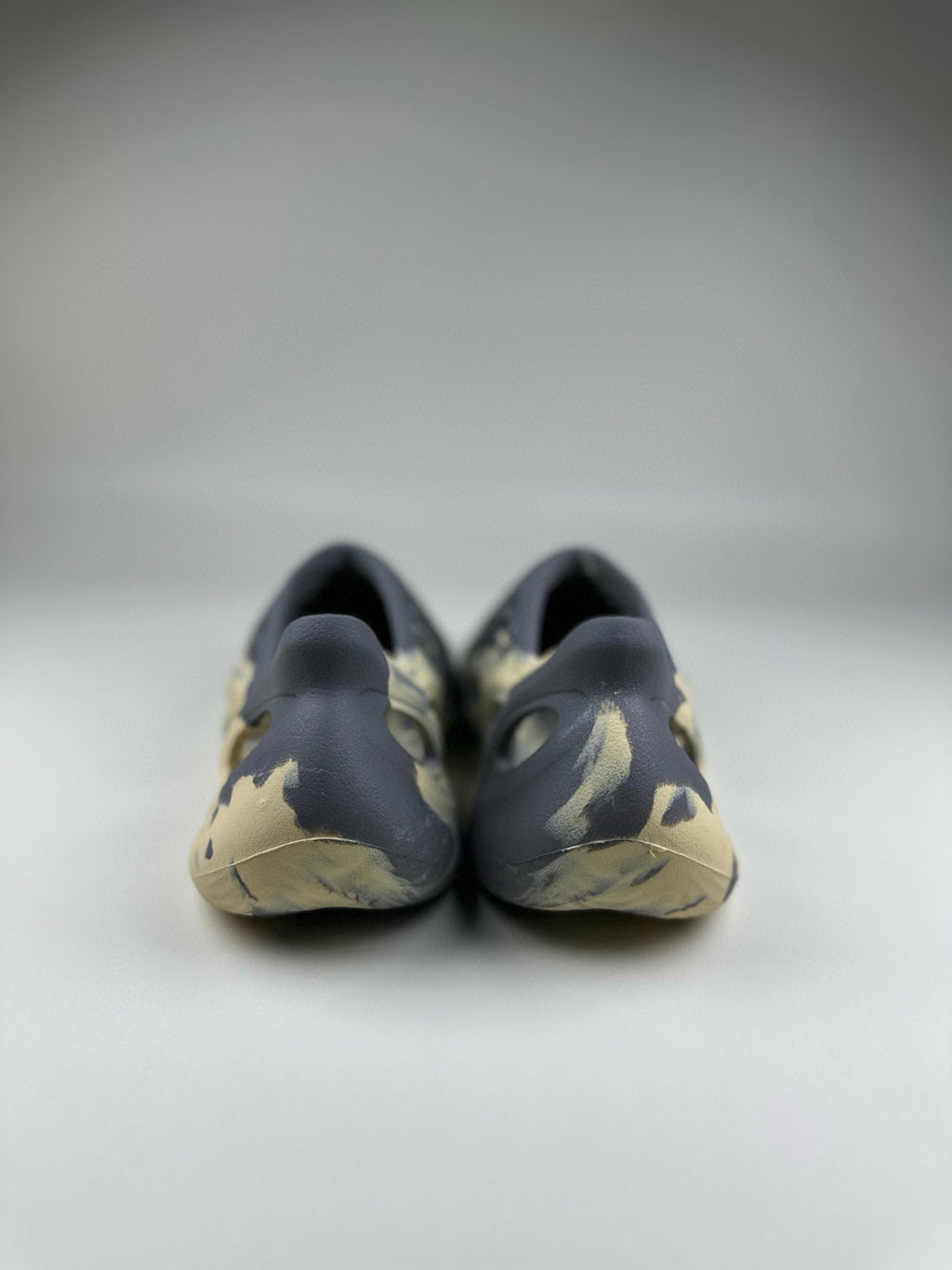 Coconut Crocs" light gray, cream"