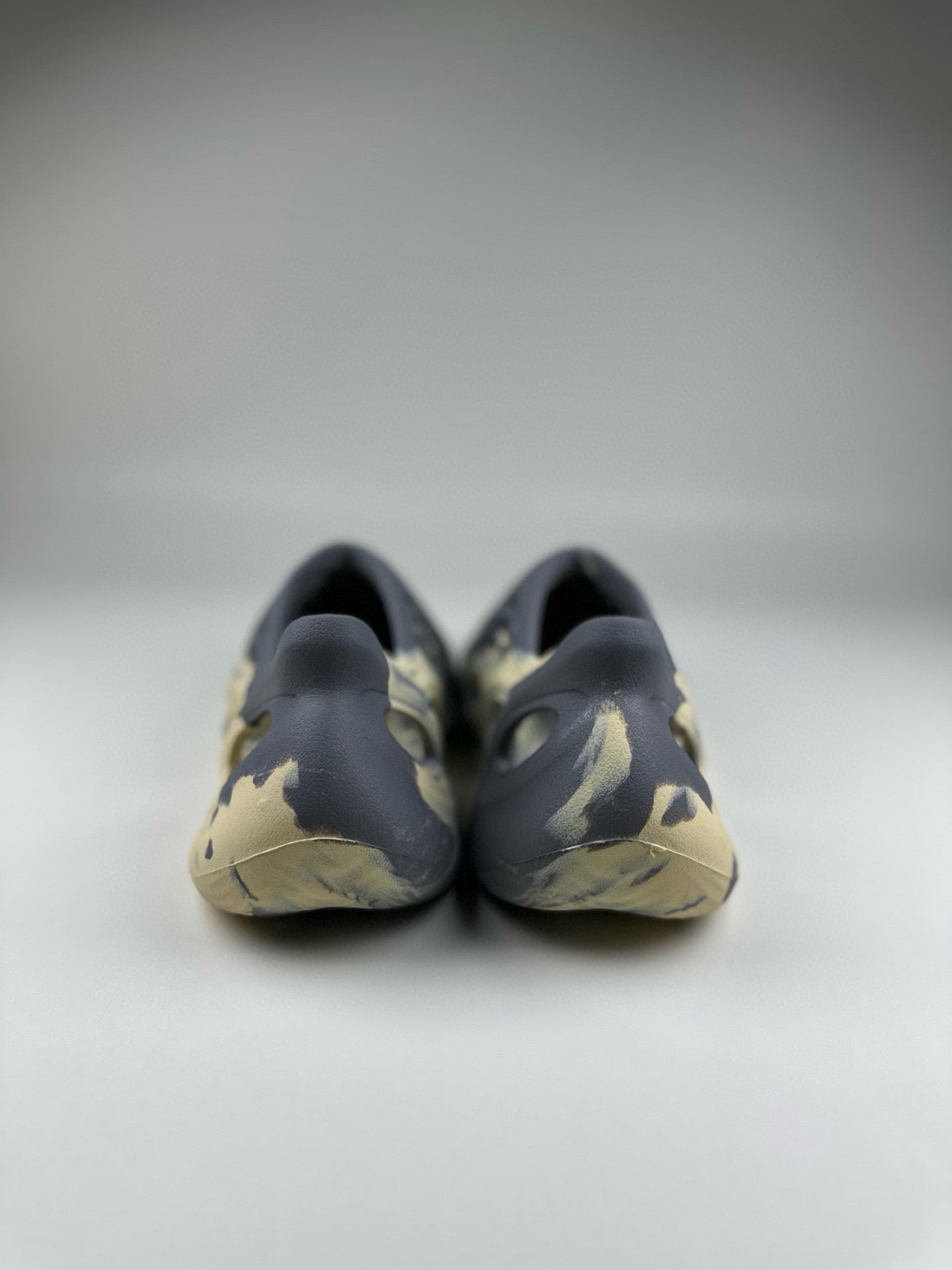 Coconut Crocs" light gray, cream"