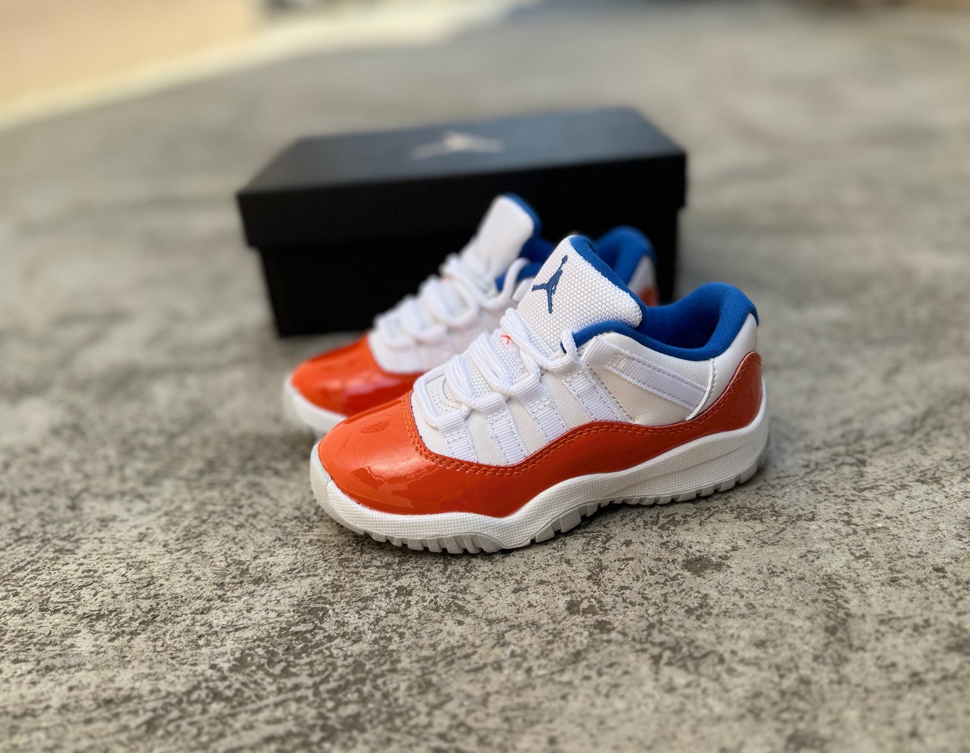 White orange blue