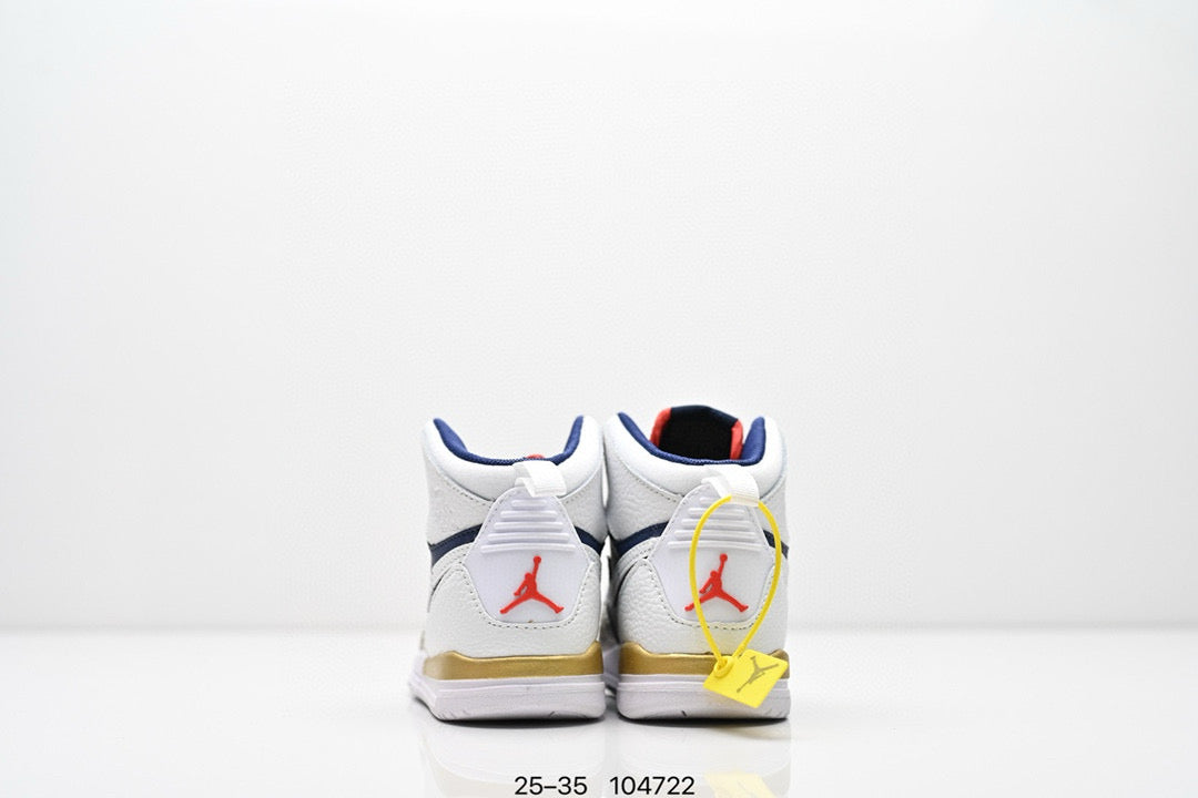 Jordan 312 children's shoes" White, Dark blue, & grey elephant print"