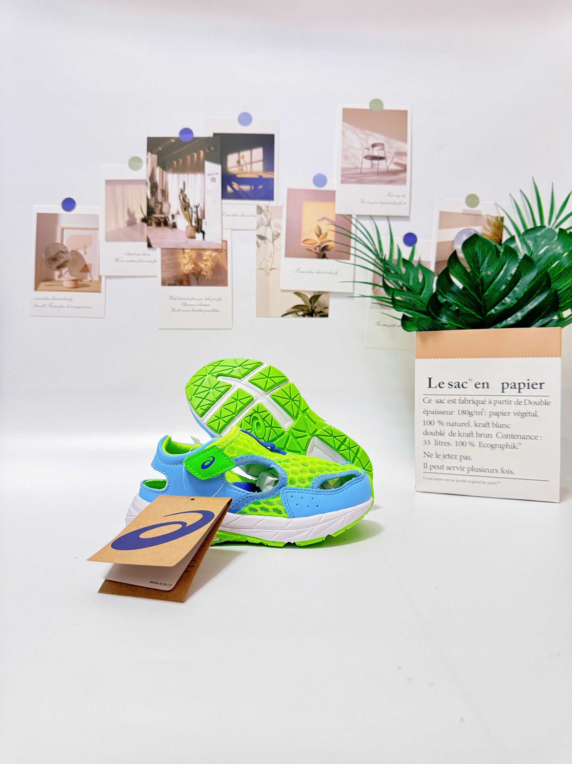 YSS new Velcro sandals "lime green, blue"