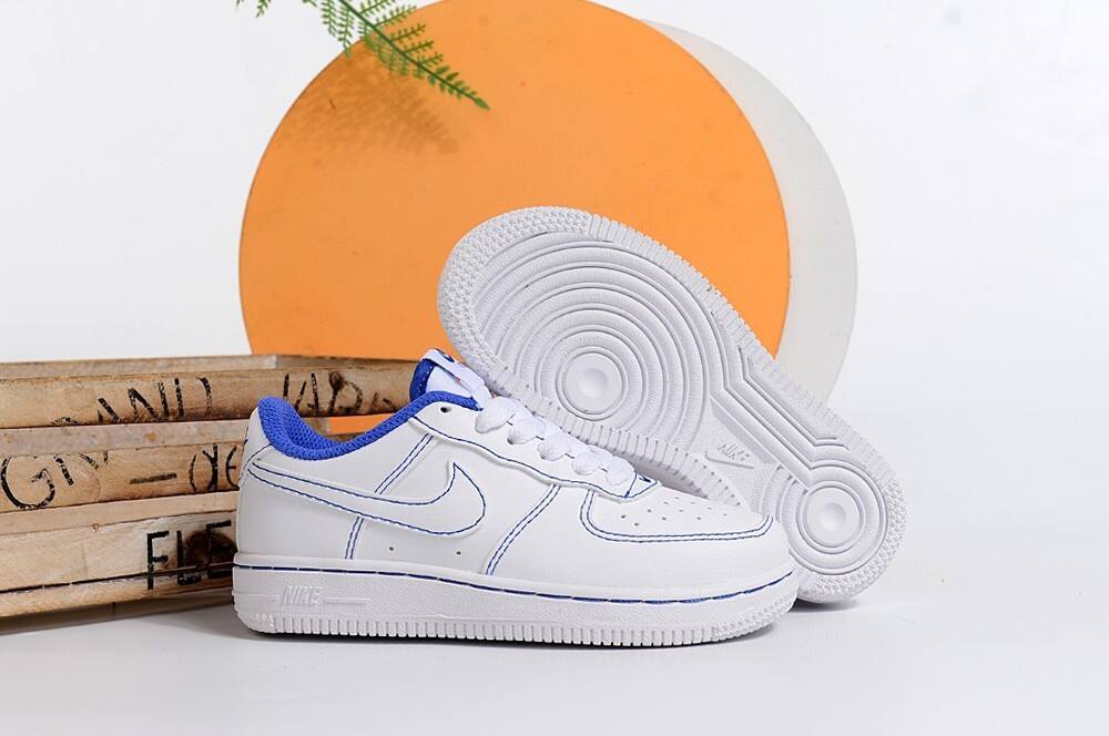 Air Force low-top lace-up sneakers" white, blue"
