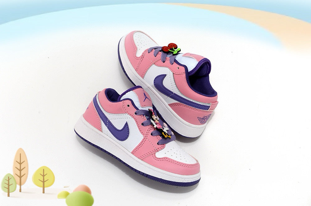 Jordan low-top first generation cartoon children's shoes" white, pink"