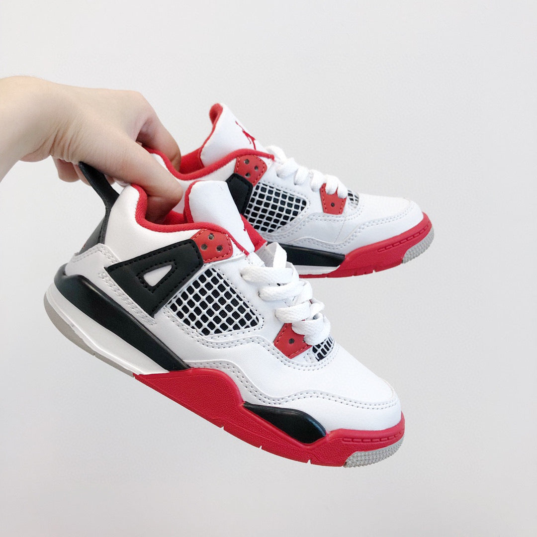 Joe 4 top layer children's shoes" white, black, red"
