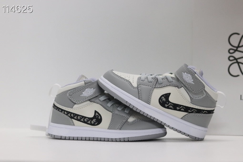 Joe's high-top Velcro children's shoes" white, gray"