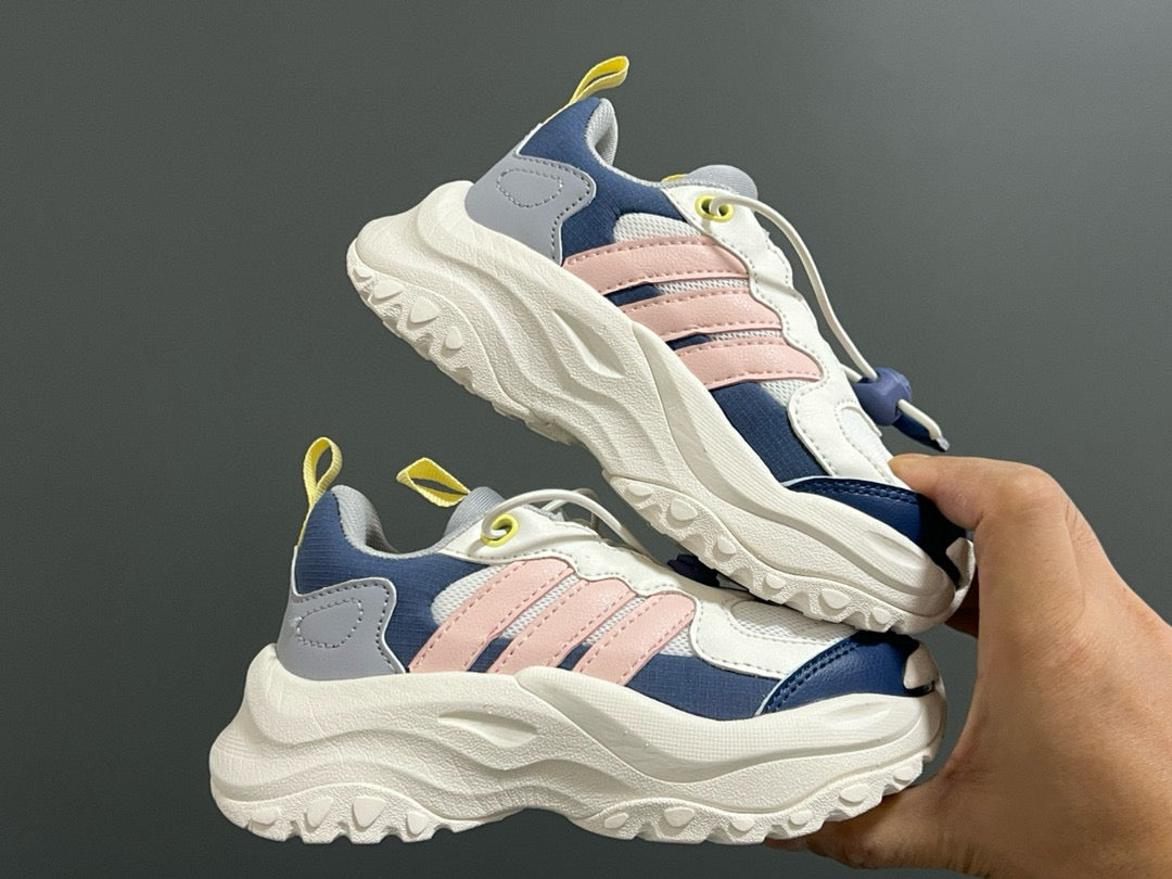Adidas new elastic buckle children's shoes" white, pink, blue"