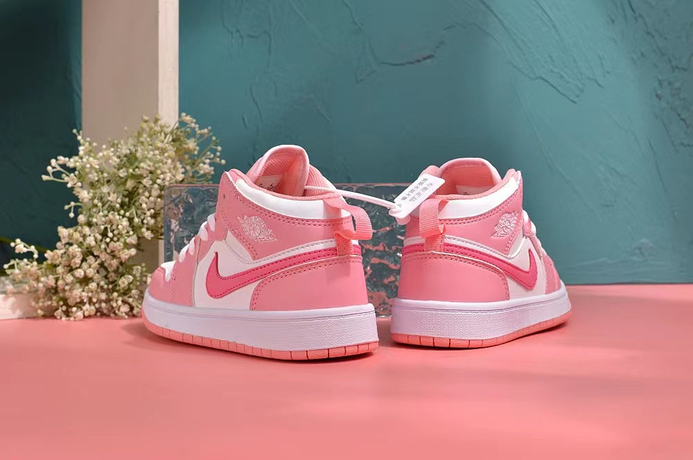 Jordan AJ1 children's shoes" white, pink"