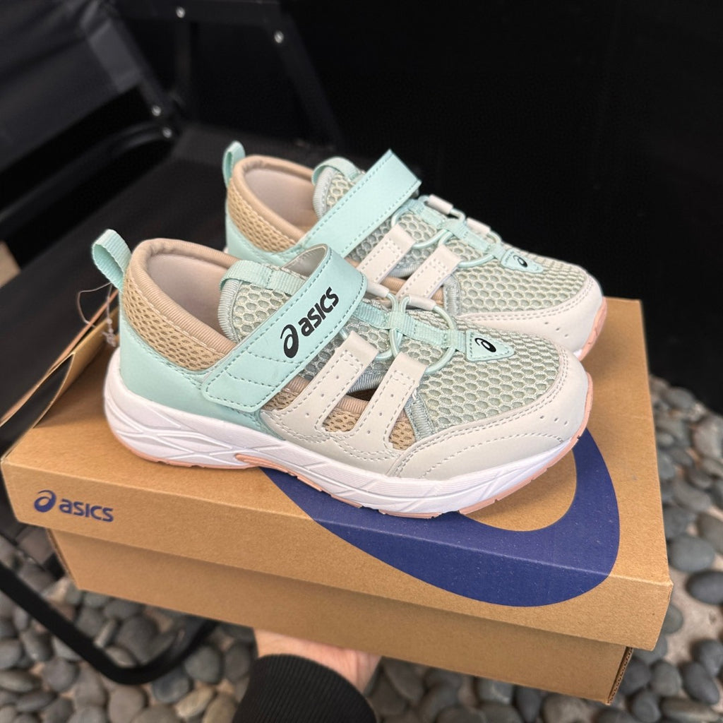 Asics children's tire hiking shoes " light mint green, beige"
