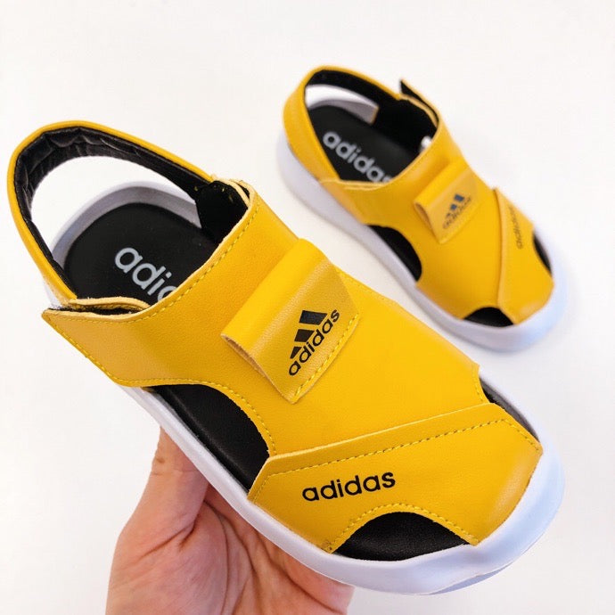 Adidas full leather bread head sandals" yellow"
