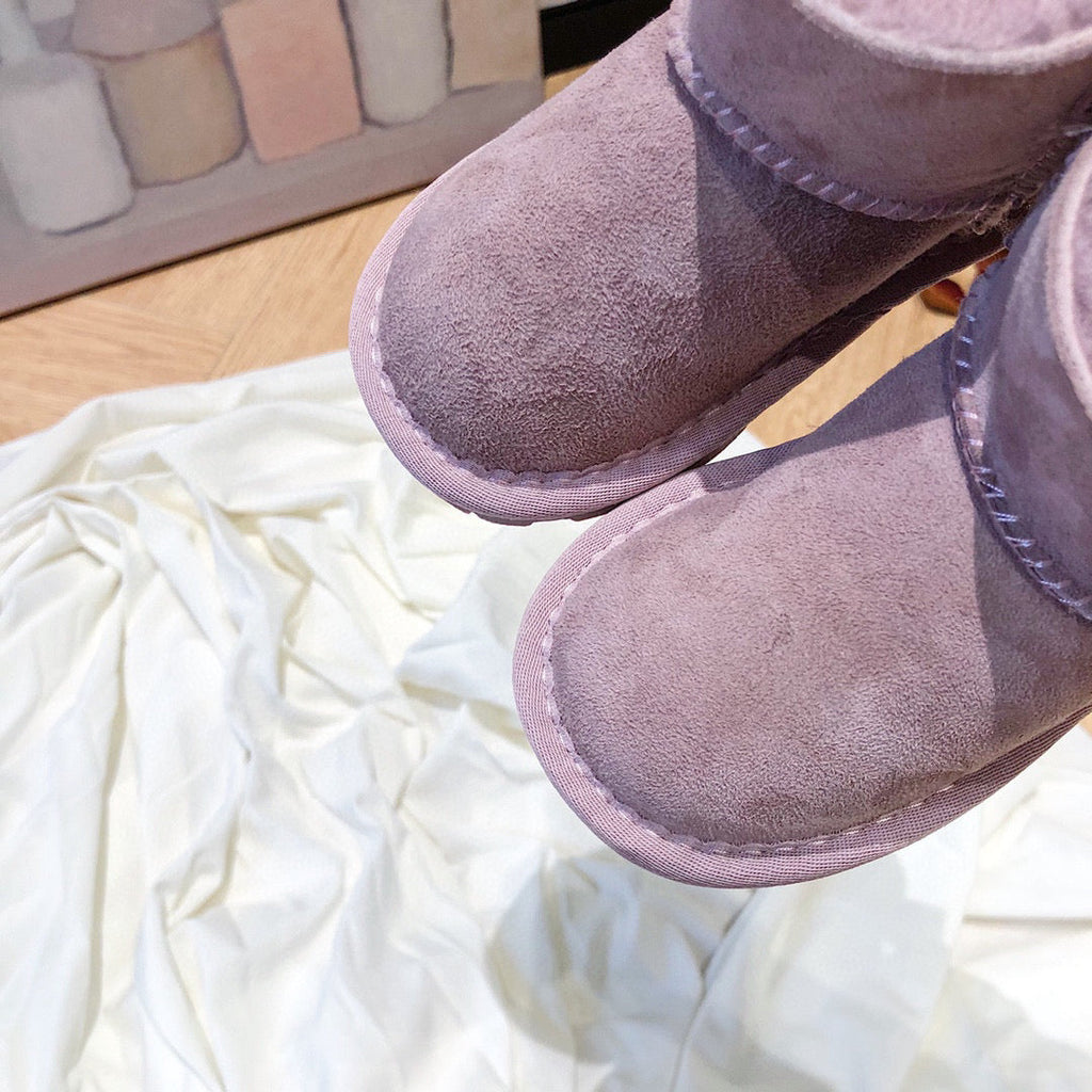 UGG bow wool integrated toddler shoes snow boots"  mauve"