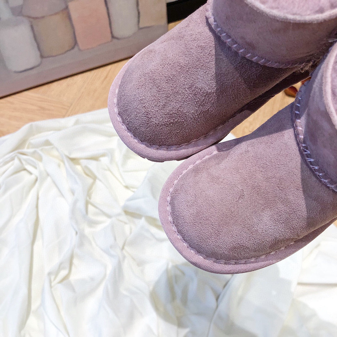 UGG bow wool integrated toddler shoes snow boots"  mauve"