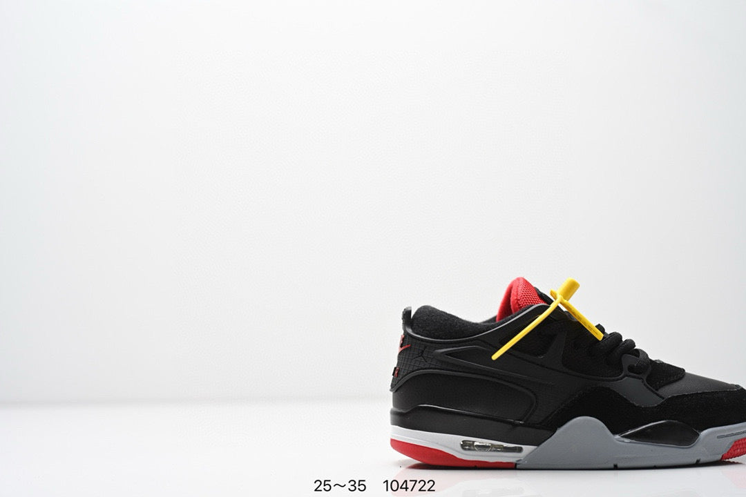 Jordan 4 low-top air cushion basketball shoes" black, gray"
