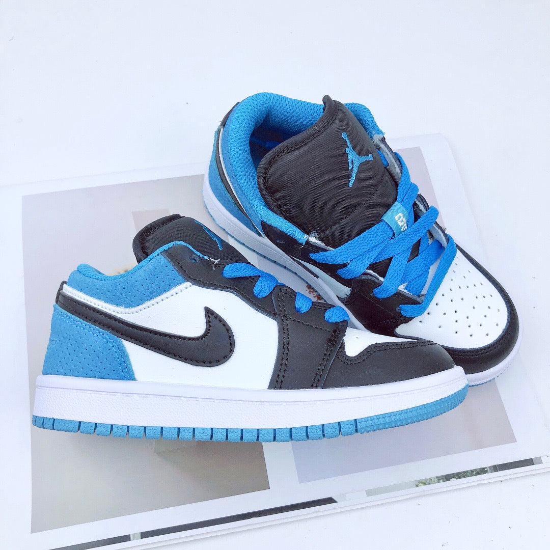 Joe 1 low-top elastic buckle parent-child shoes" blue, white, black"