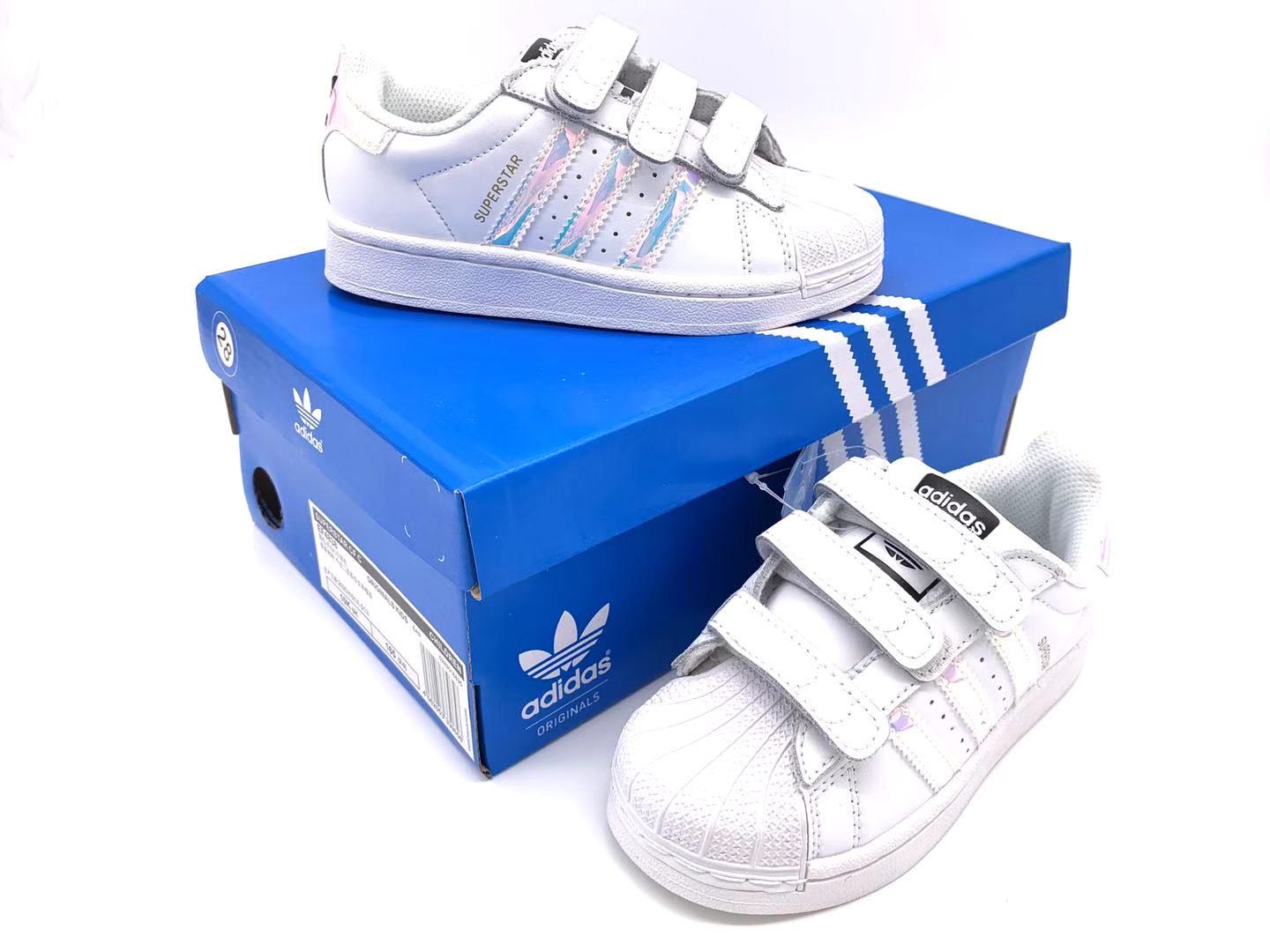Adidas classic shell toe children's shoes" white, pink"