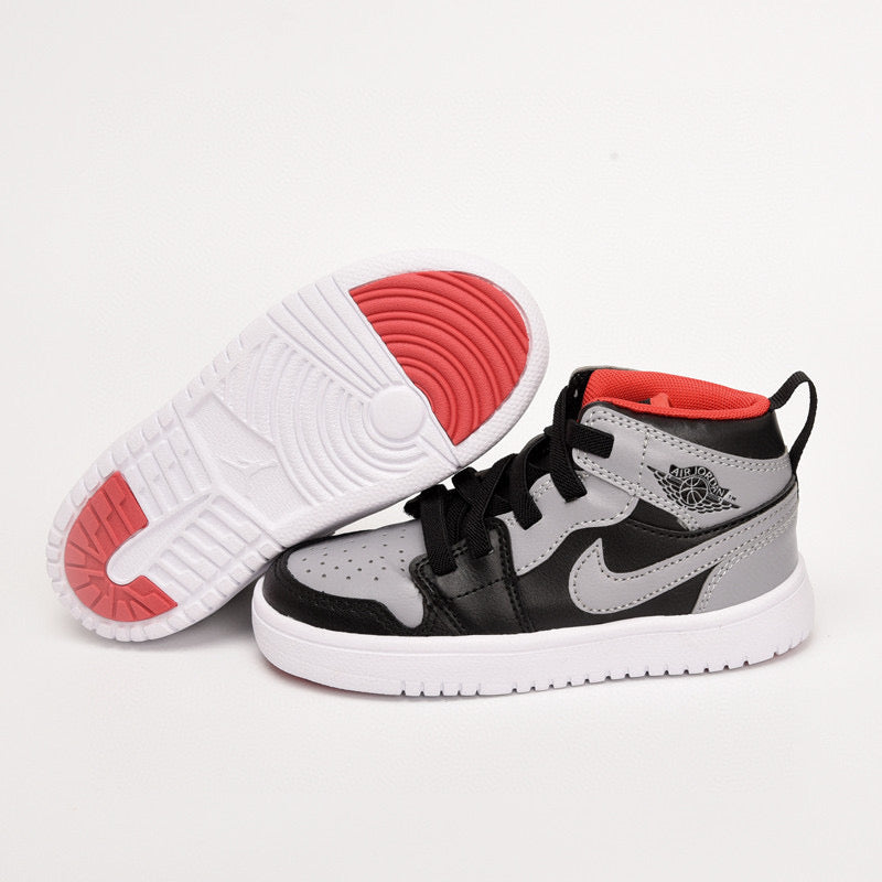 Jordan high top inner Velcro elastic band children's shoes" gray, black"