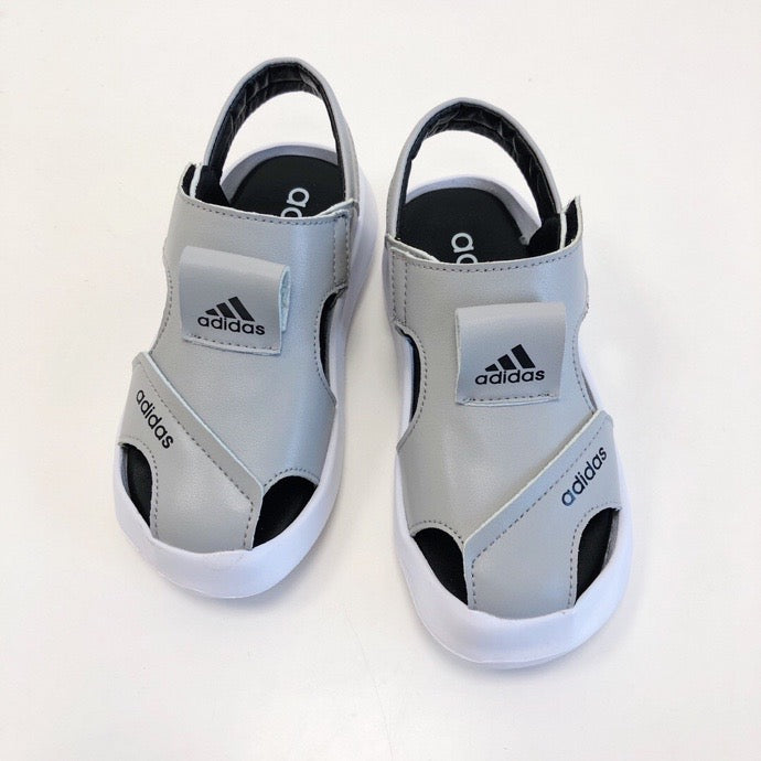 Adidas full leather bread head sandals" gray"