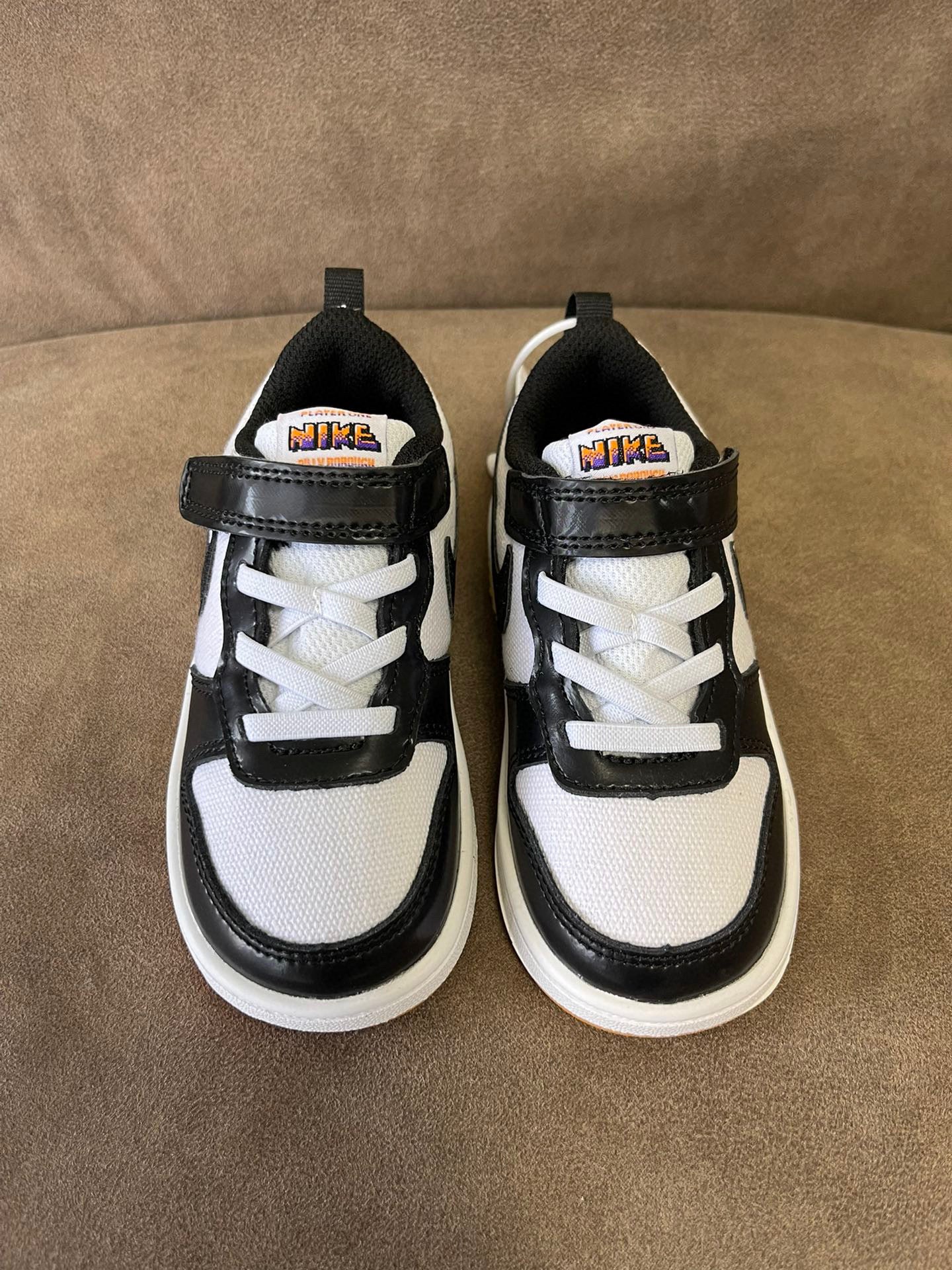 NIKE workwear Air Force One mesh elastic band Velcro children's shoes" white, black"
