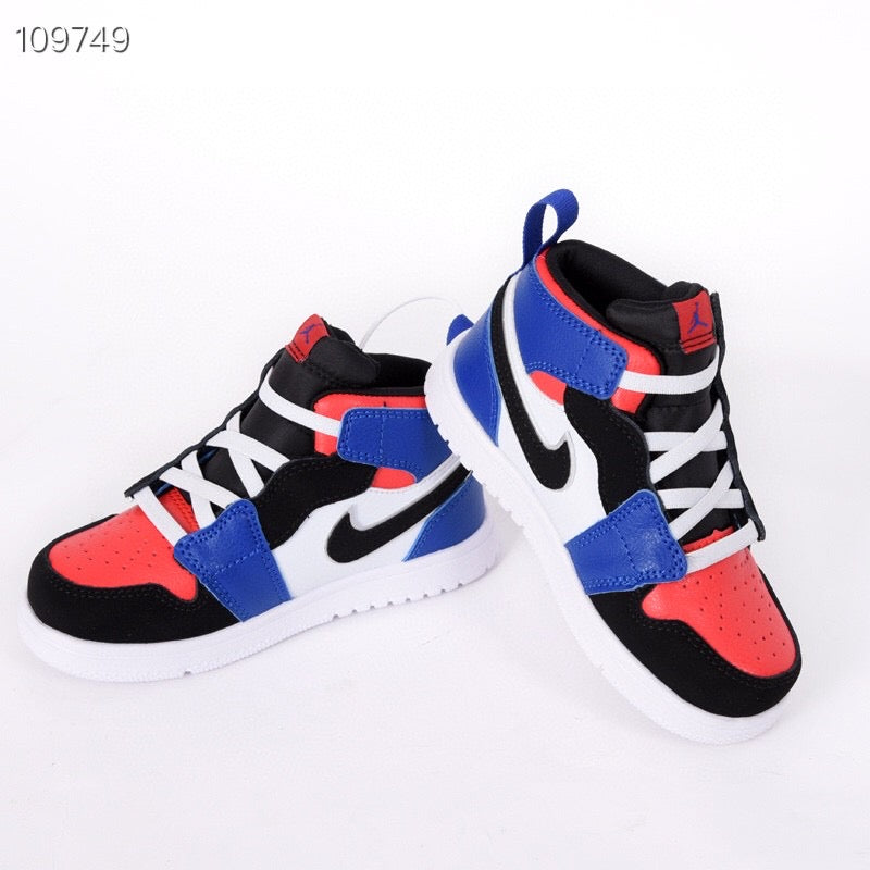 Jordan high top elastic band" white, blue, red"