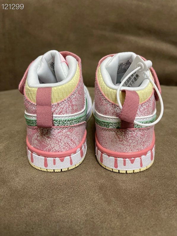 Joe's high-top Velcro children's shoes" white, pink, green"