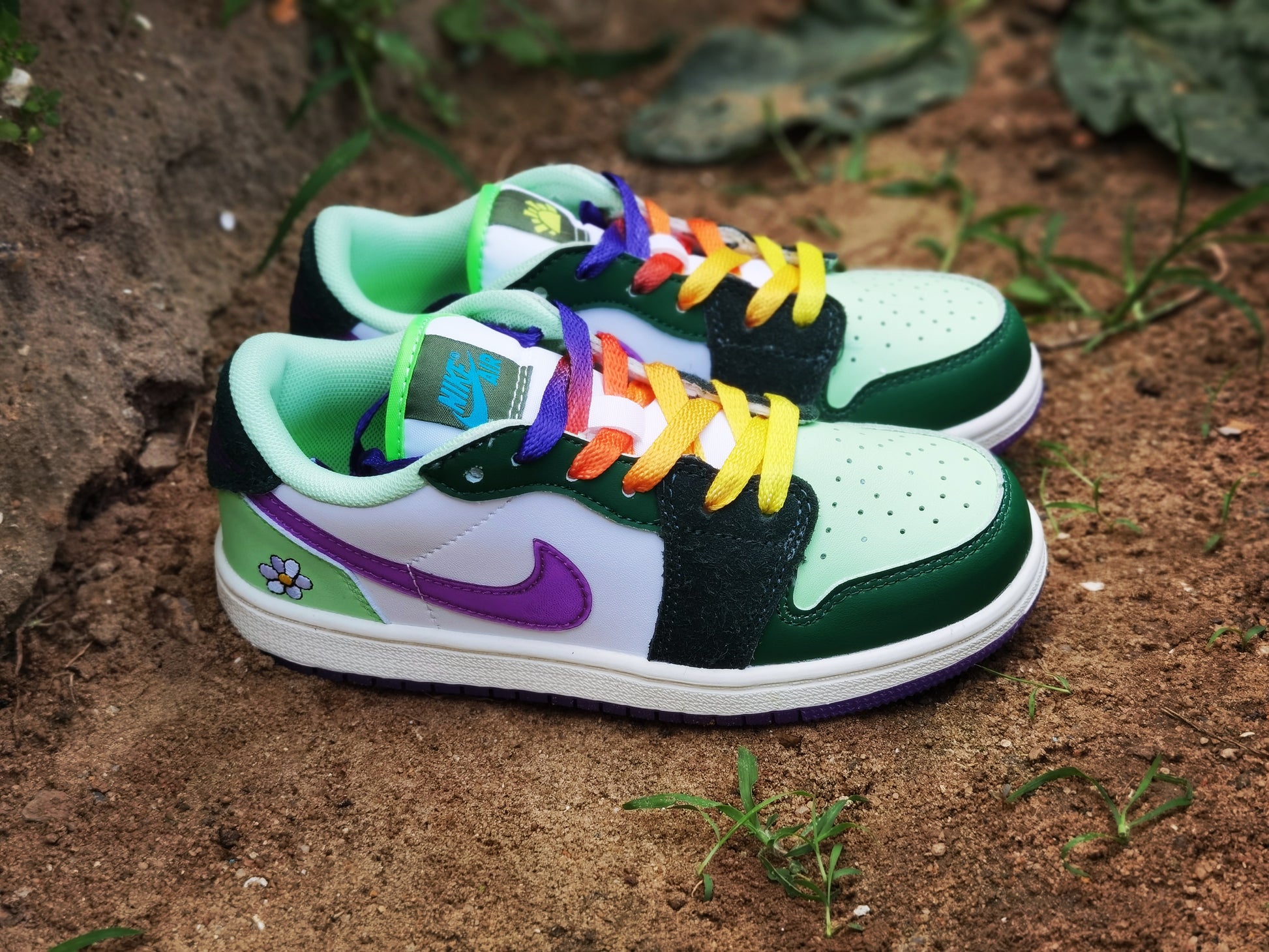 Joe 1 Low Top" white, green, purple"
