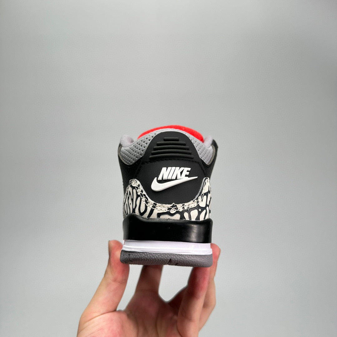 Jordan 3 children's shoes" Black, white"