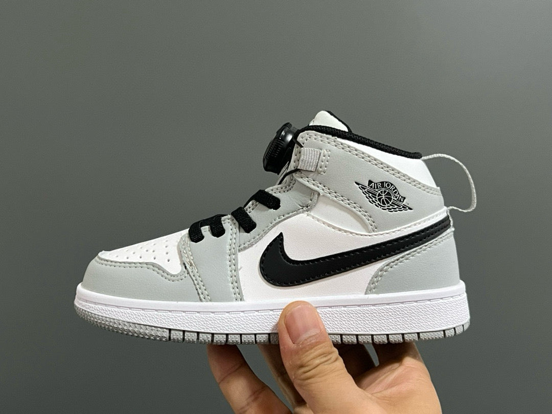Joe 1 Zhongbang lock children's sports shoes" white, gray"