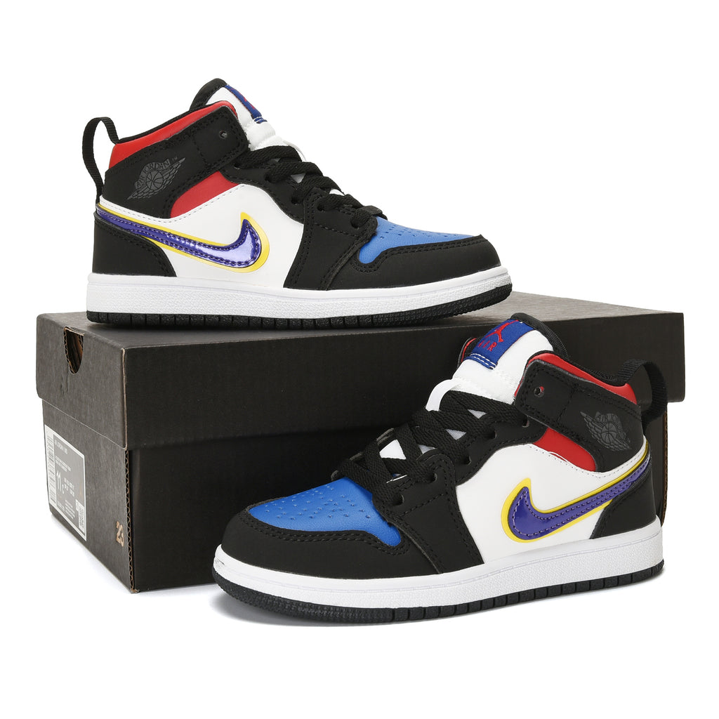 AJ-112" black, white, blue"