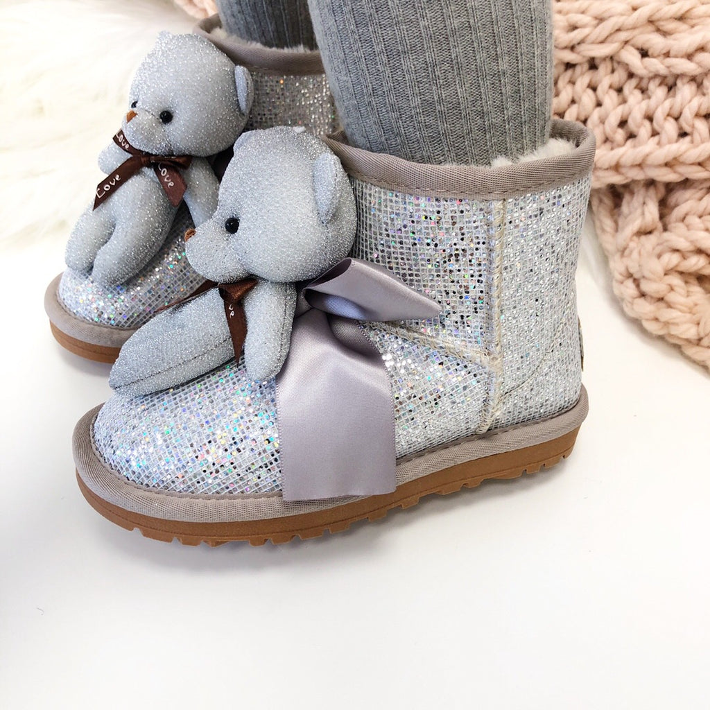 UGG Bear Snow Boots"silver"
