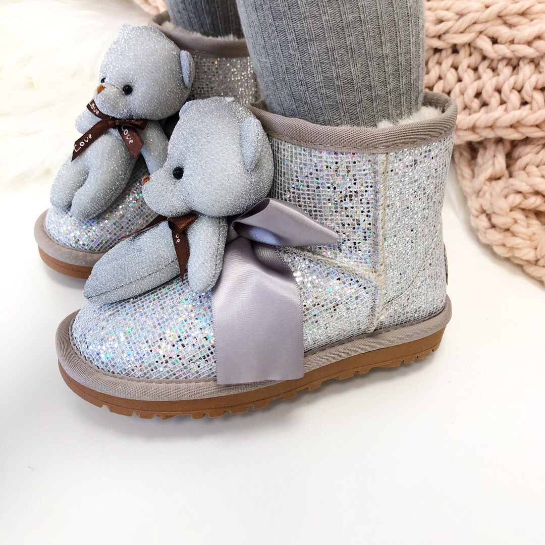 UGG Bear Snow Boots"silver"