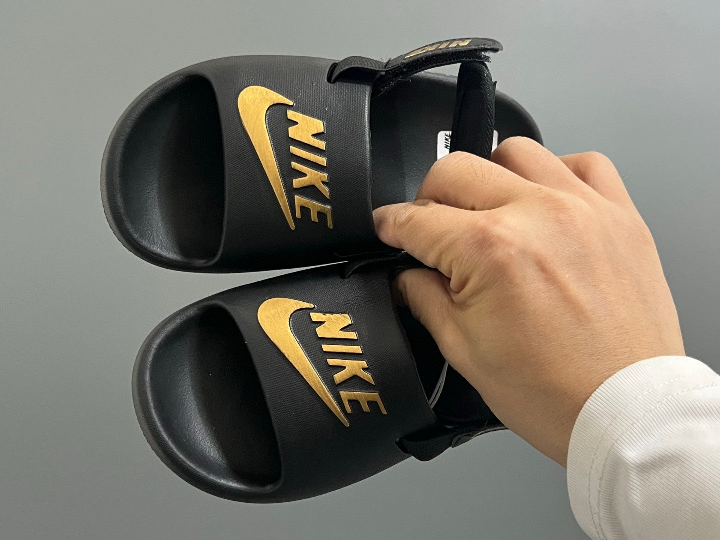 NK new two-way children's sandals" black, gold"