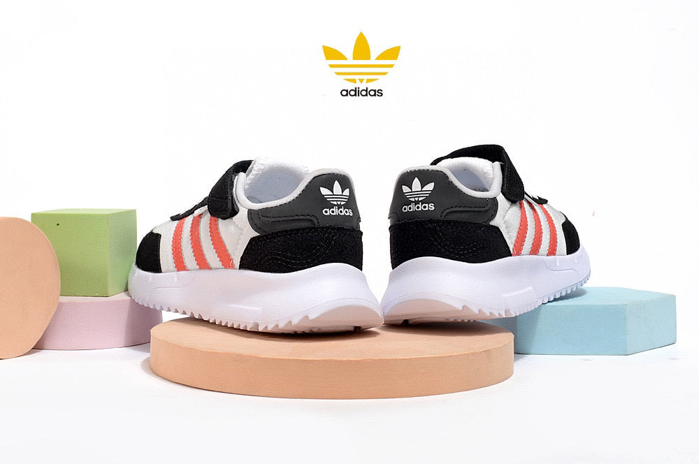 Adidas clover lightweight soft sole" black, gray, orange"
