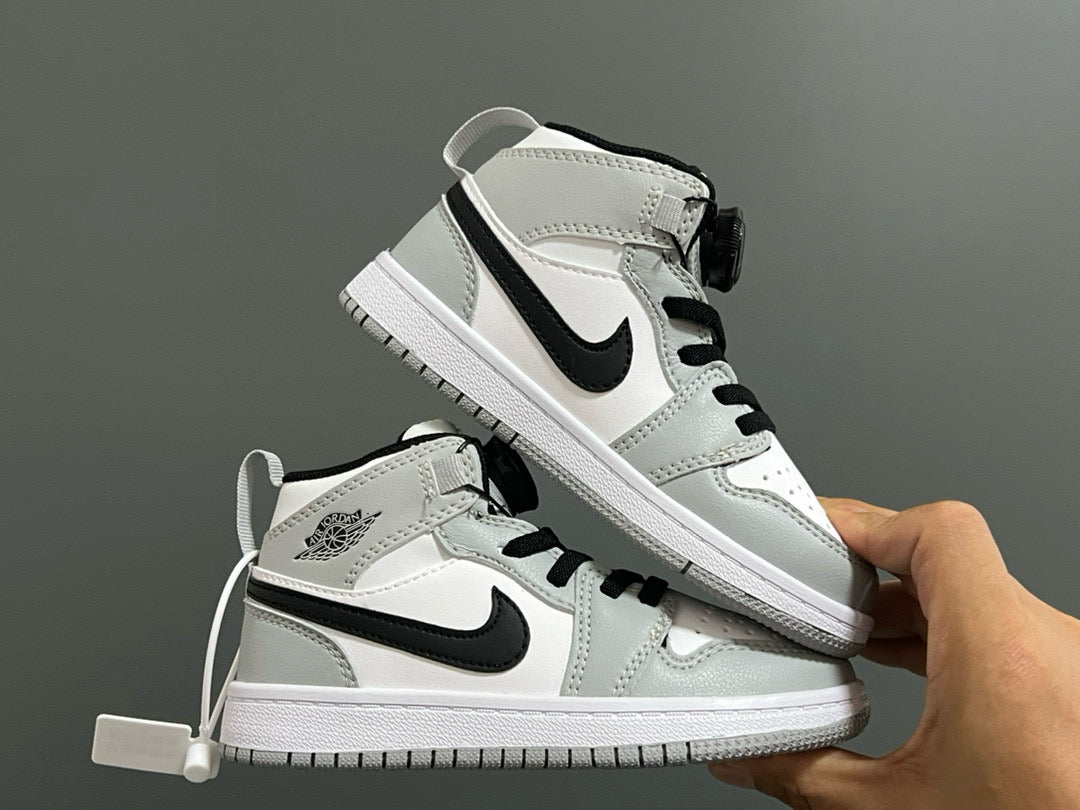 Joe 1 Zhongbang lock children's sports shoes" white, gray"