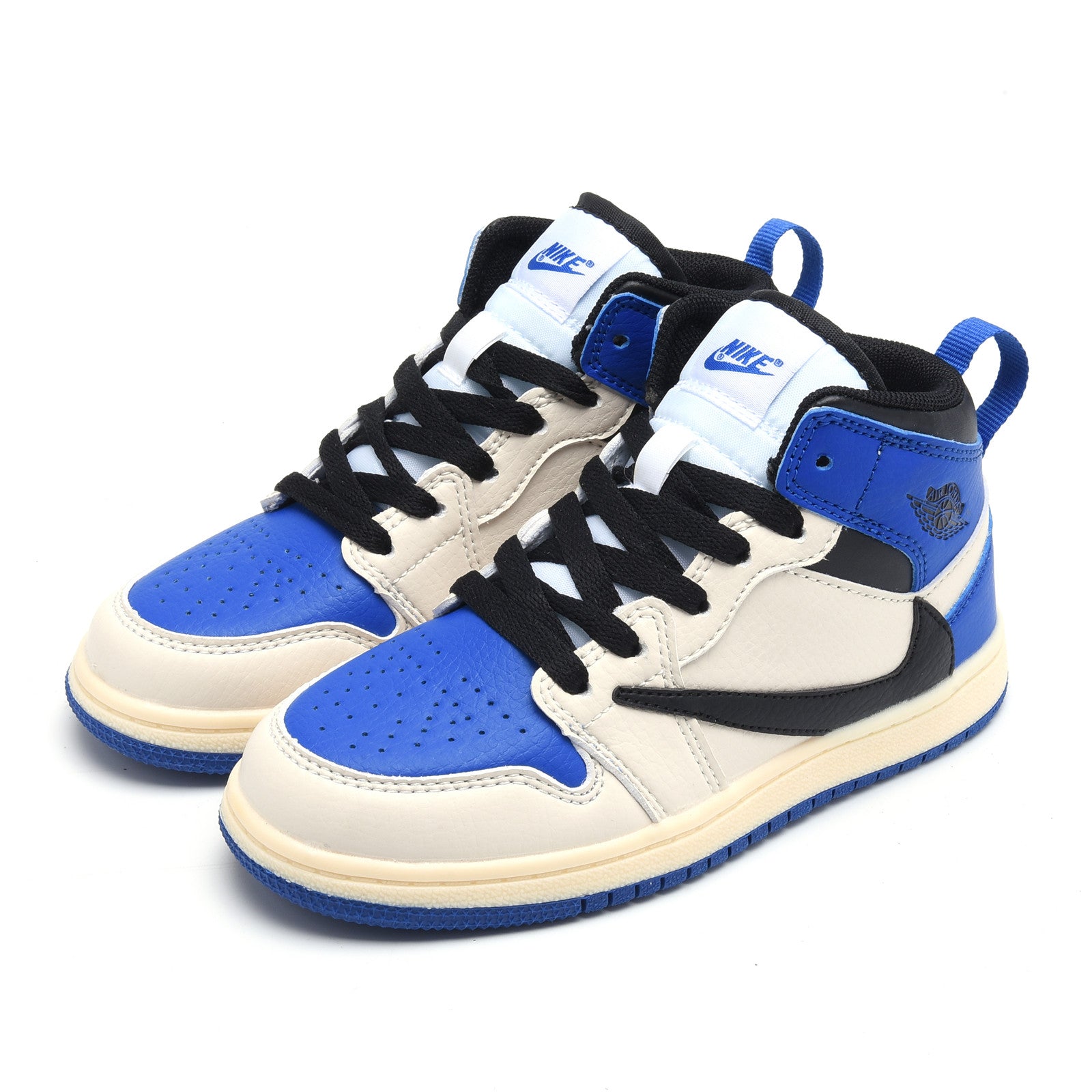 AJ-112" Cream, blue"