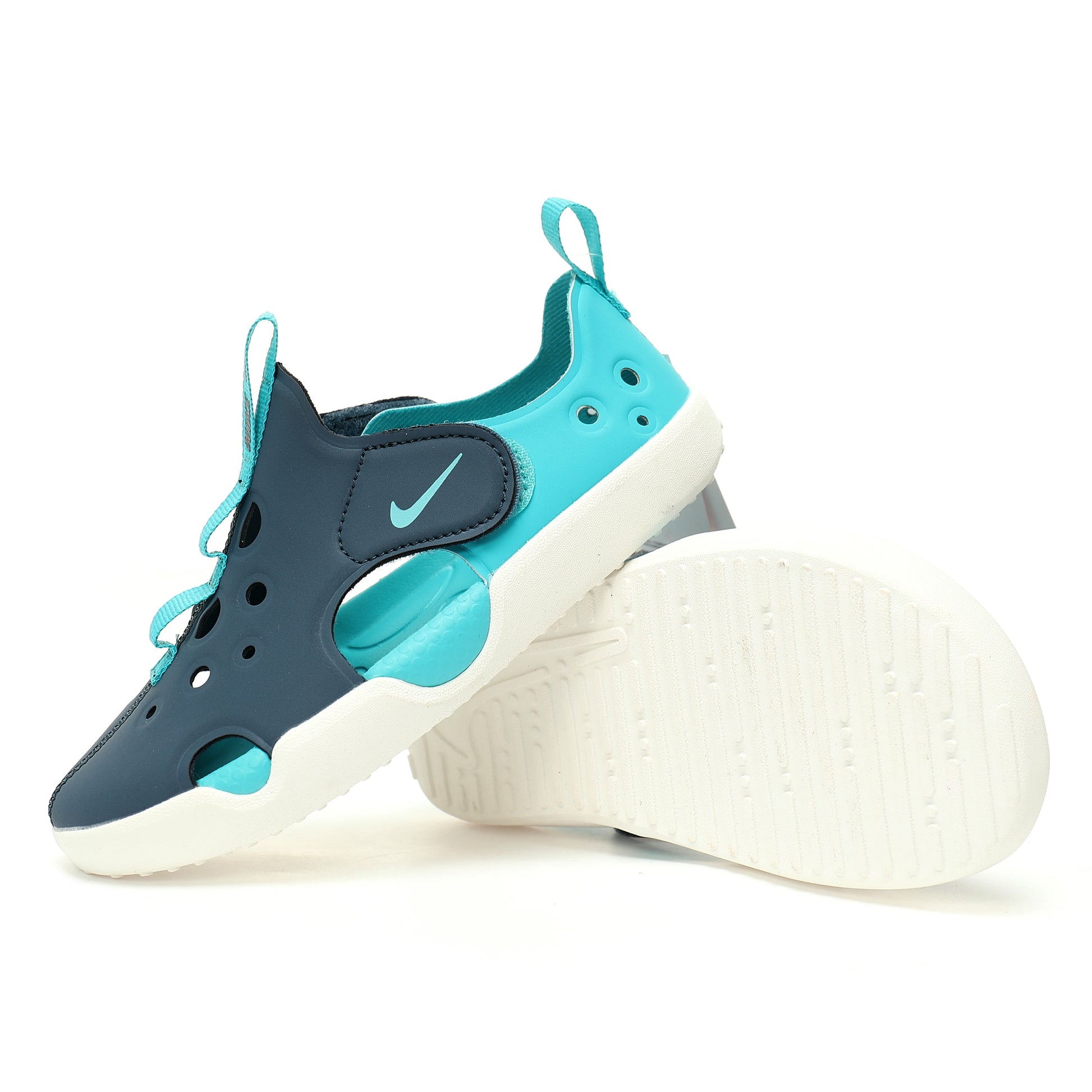 NK new SUNRAY PROTECT 4th generation children's beach hollow sandals" dark grey-blue"