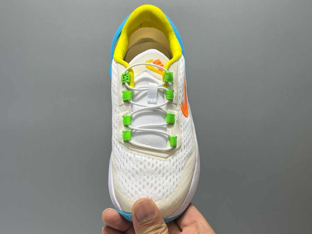 Nike 270 third generation elastic band air cushion children's shoes" white, green, yellow"