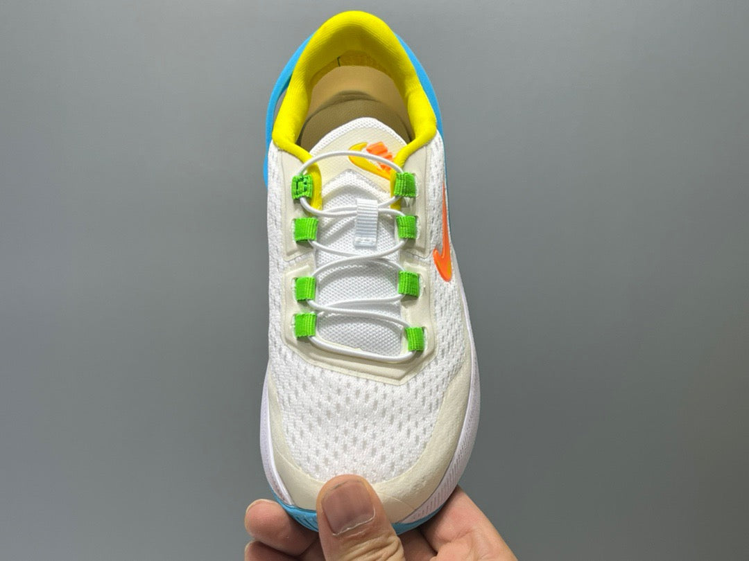 Nike 270 third generation elastic band air cushion children's shoes" white, green, yellow"